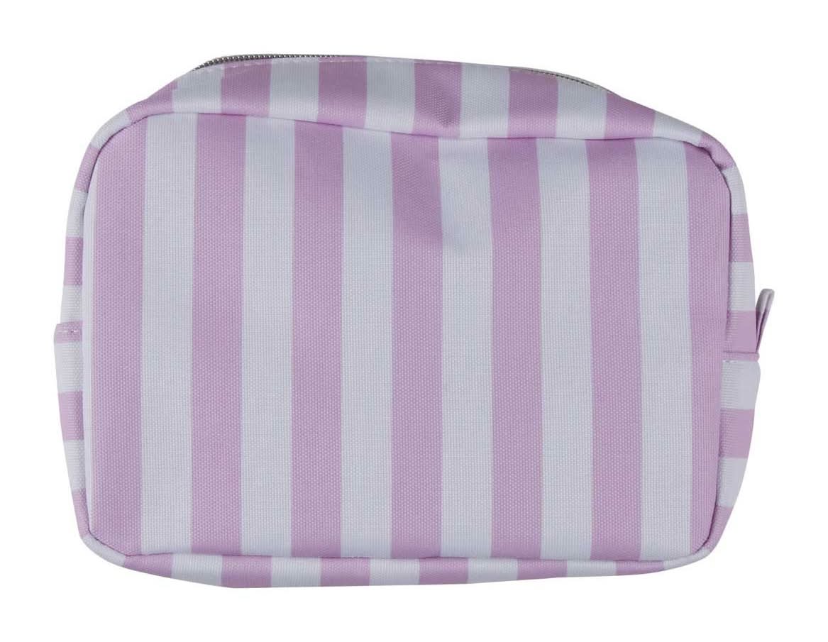 Striped Printed Zippered Cosmetic Makeup Bag 4 Assorted Colors