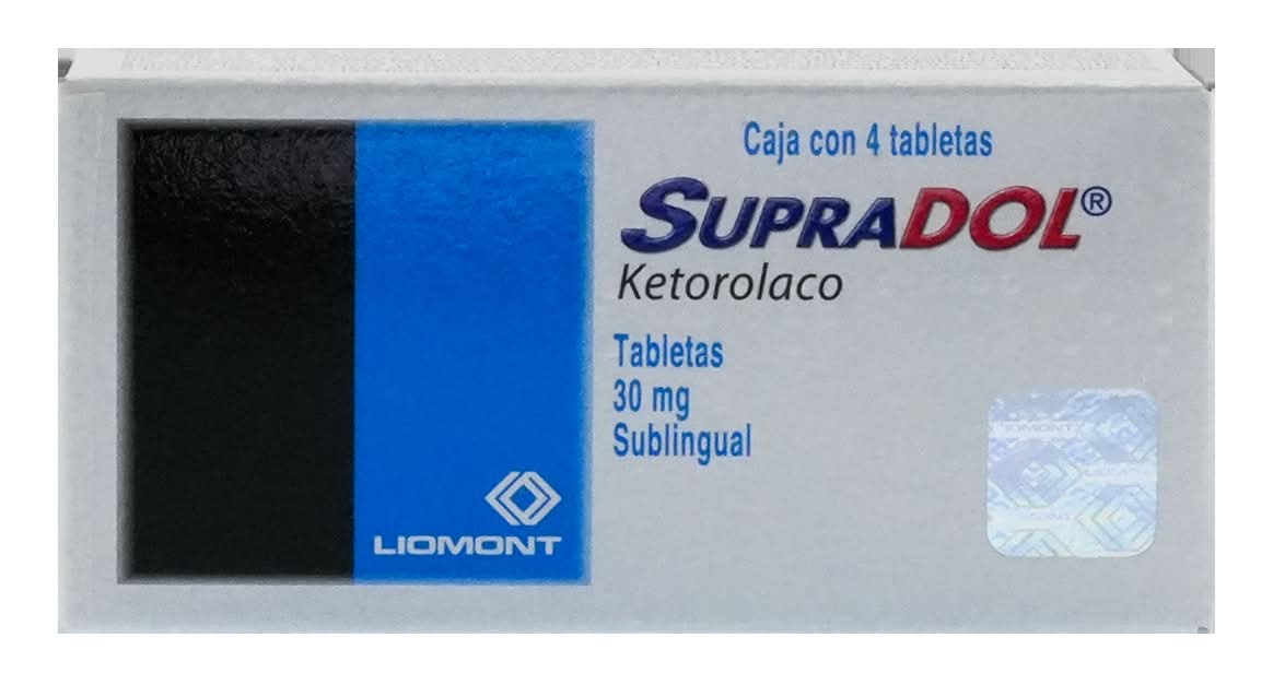 Supradol · Ketorolaco 30 mg tabletas sublinguales (4 un)