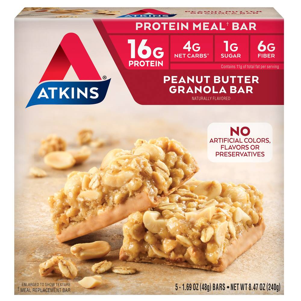 Atkins Protein Meal Bar, Peanut Butter Granola, 5 Pk