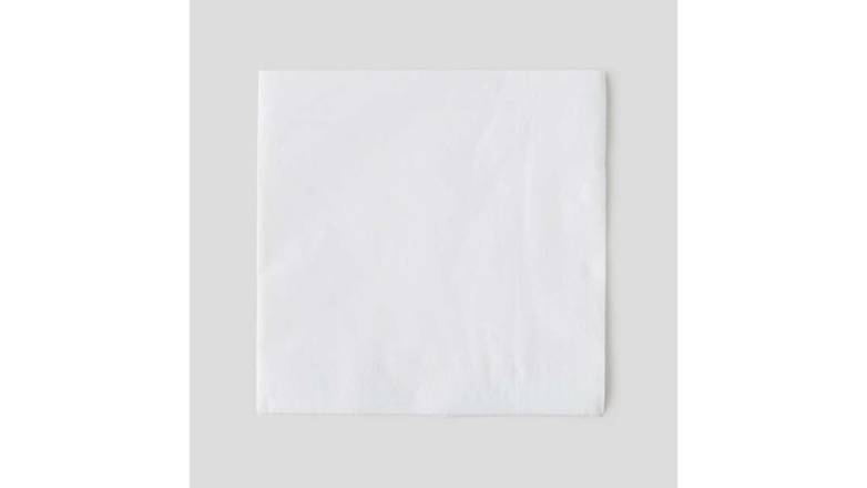 Monoprix Maison 100 serviettes blanches, 33x33cm, 2 plis Le lot