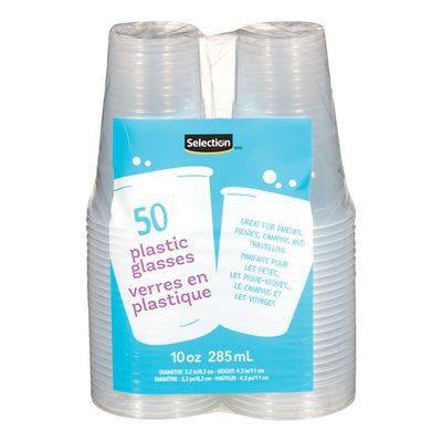 Selection gobelets en plastique transparent (50 unités, 285 ml) - clear plastic cups (50 units)