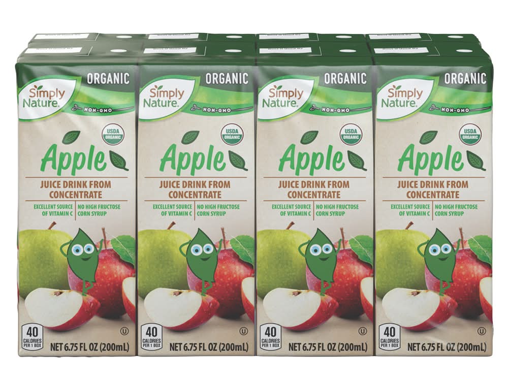 Simply Nature Organic Juice Drink From Concentrate, Apple (8 x 6.75 fl oz)