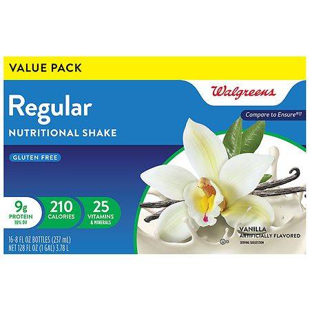 Walgreens Nutritional Shake Regular (16 pack, 8 fl oz) (vanilla)