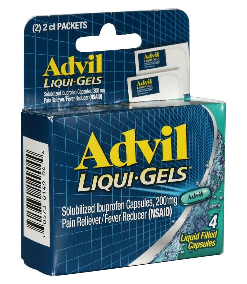 Advil Pain Relieving Liquid Filled Capsules With 200mg (4 ct)
