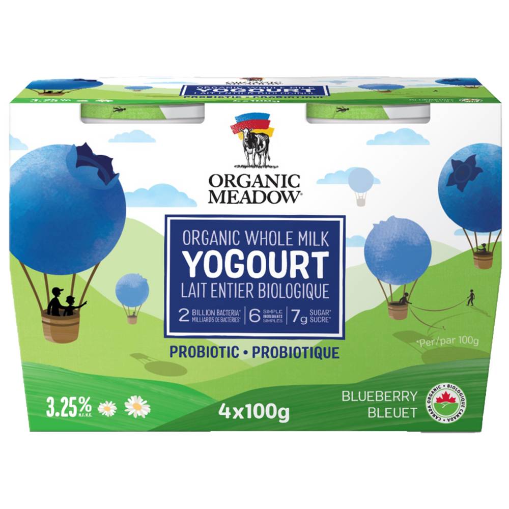 Organic Meadow Kids Blueberry 3.25% Yogourt (400 g, 4 ct)
