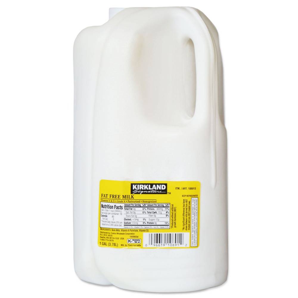 Kirkland Signature Fat Free Milk, 1 gal