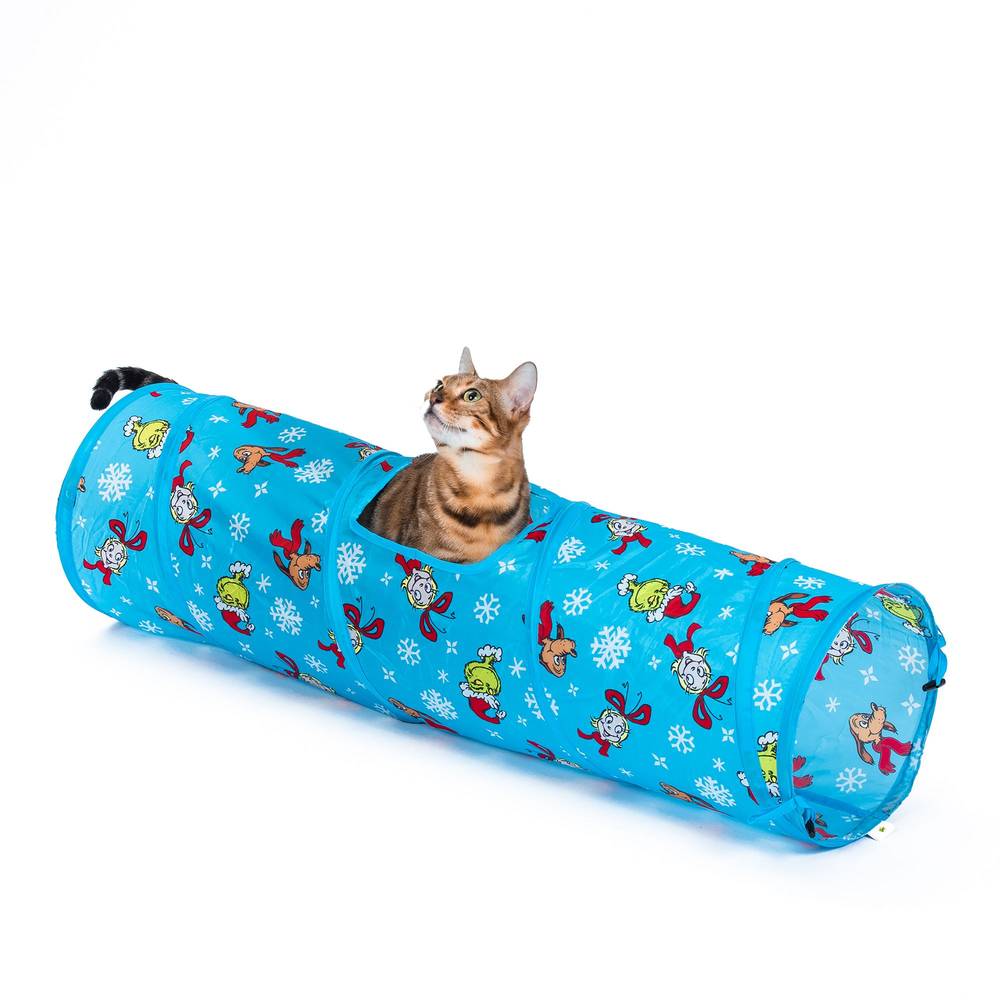 Petsmart Holiday Grinch Cat Play Tunnel, 36", Blue