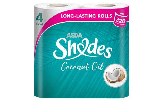 Asda Shades 4 Coconut Oil Double Toilet Rolls