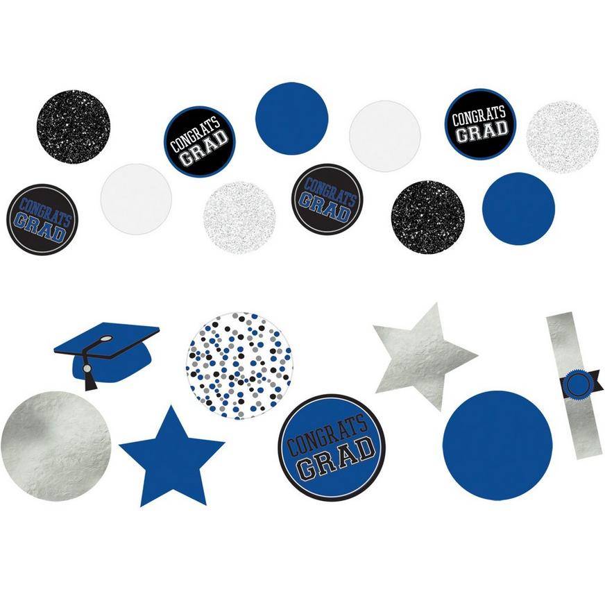 Giant Blue Graduation Cardstock Foil Confetti, 48pc