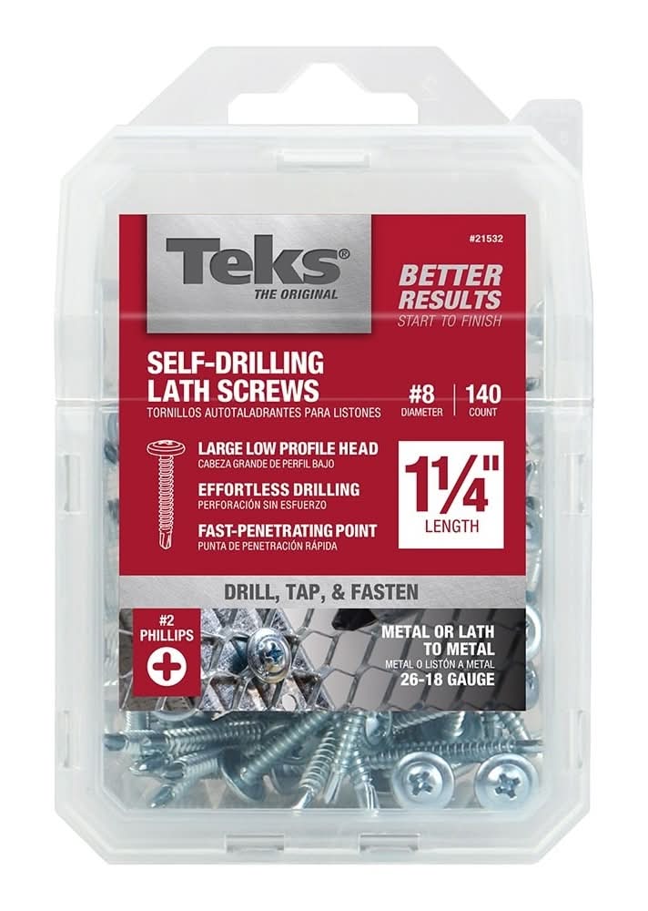 Teks #8 x 1-1/4-in Phillips -Drive Self-drilling Sheet Metal Screws 140 -Count