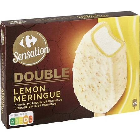 Carrefour Sensation - Glaces citron meringue (4 pièces)