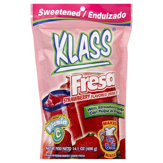 Klass Sweetened Fresa Strawberry Flavored Drink Mix (14.1 oz)