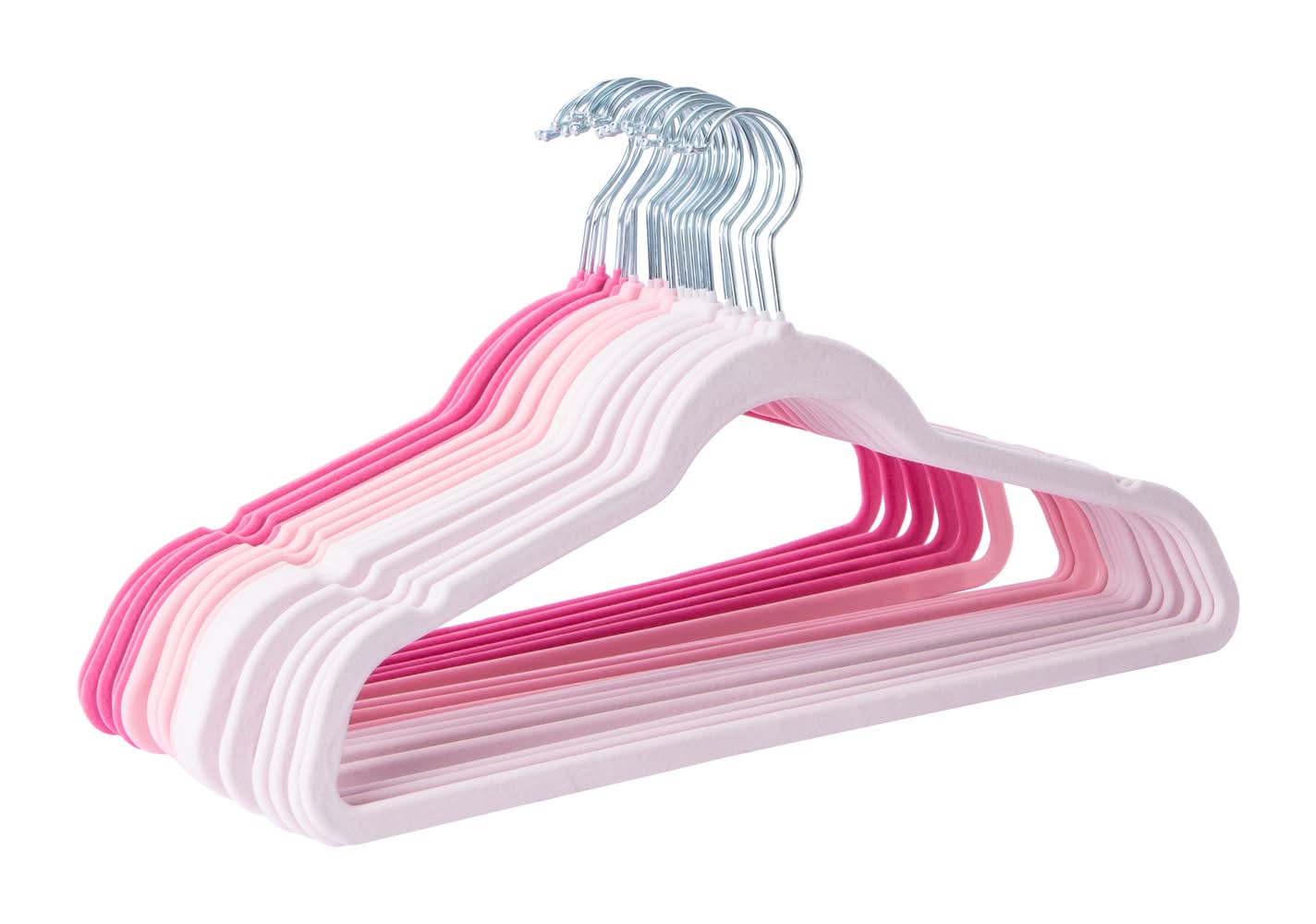 Flocked Hangers Set 20-Pack Pink