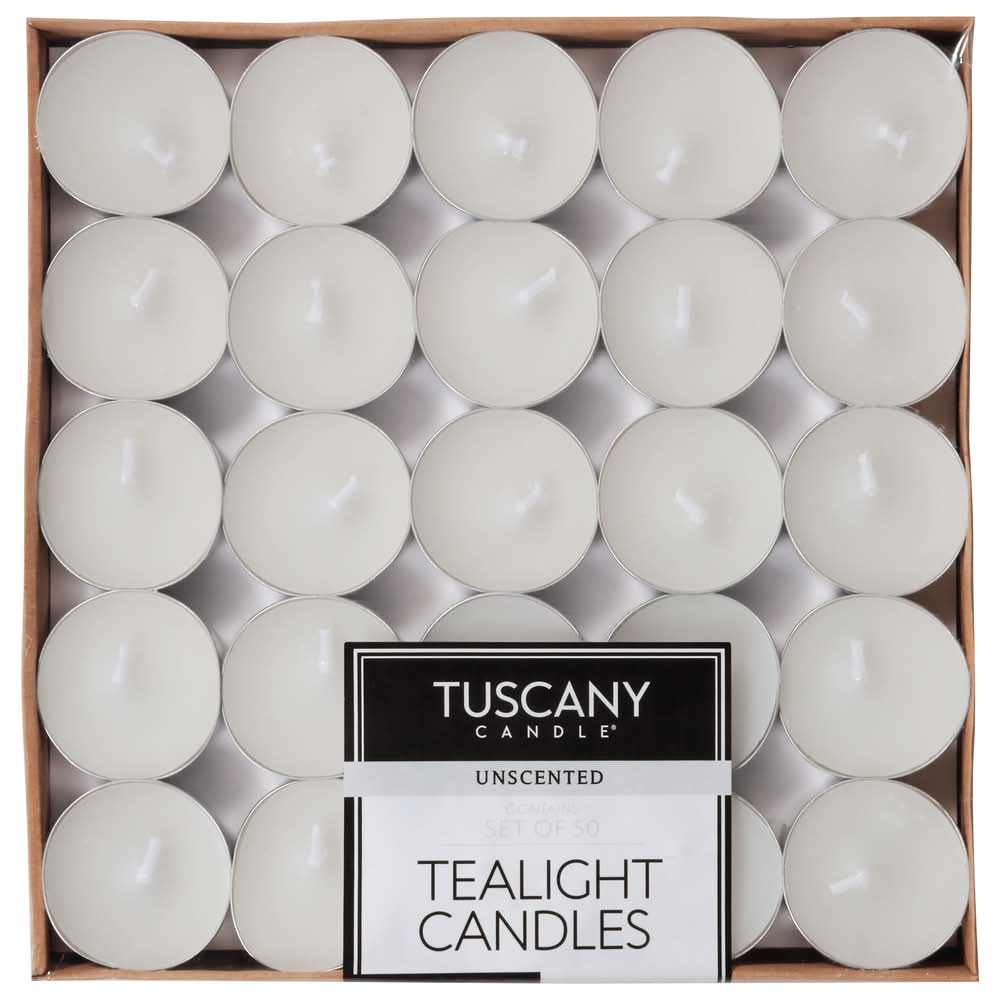 Tuscany Candle Unscented Tealight Candles (1.1 lbs, 50 ct)