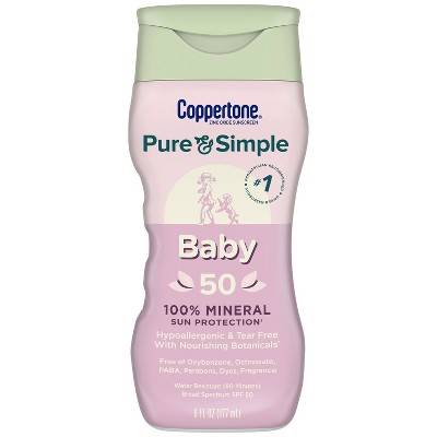 Coppertone Pure & Simple Spf 50 Baby 100% Mineral Sunscreen