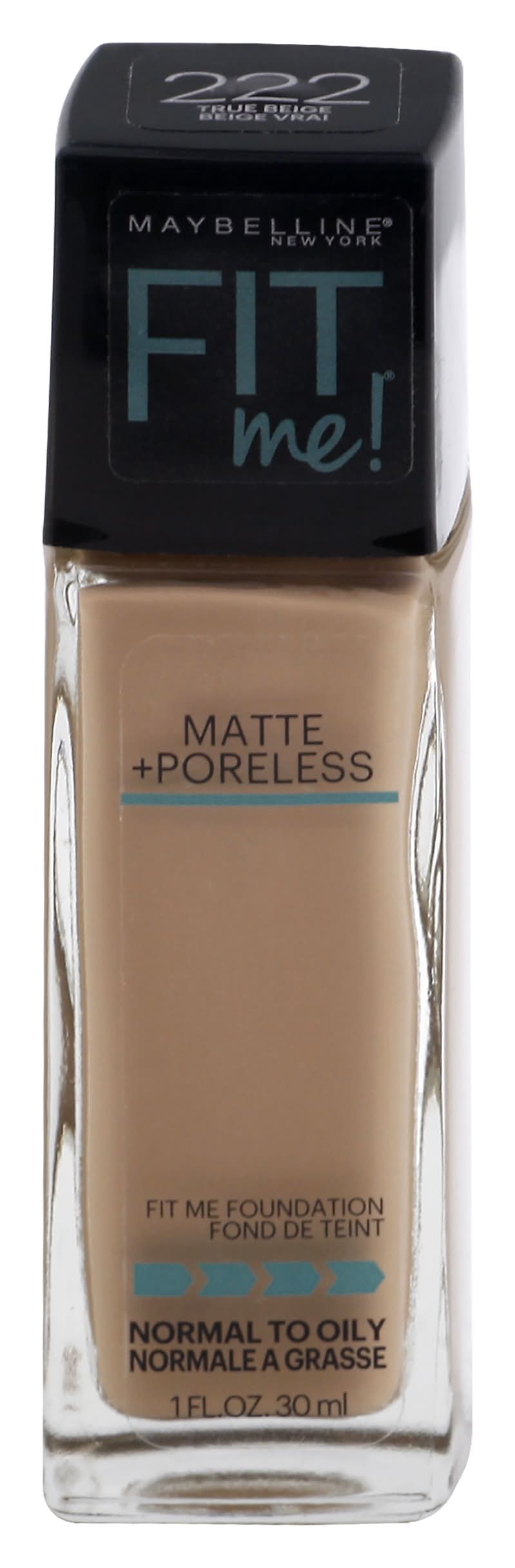 Maybelline Fit Me! Matte & Poreless Foundation 222 True Beige (1 fl oz)
