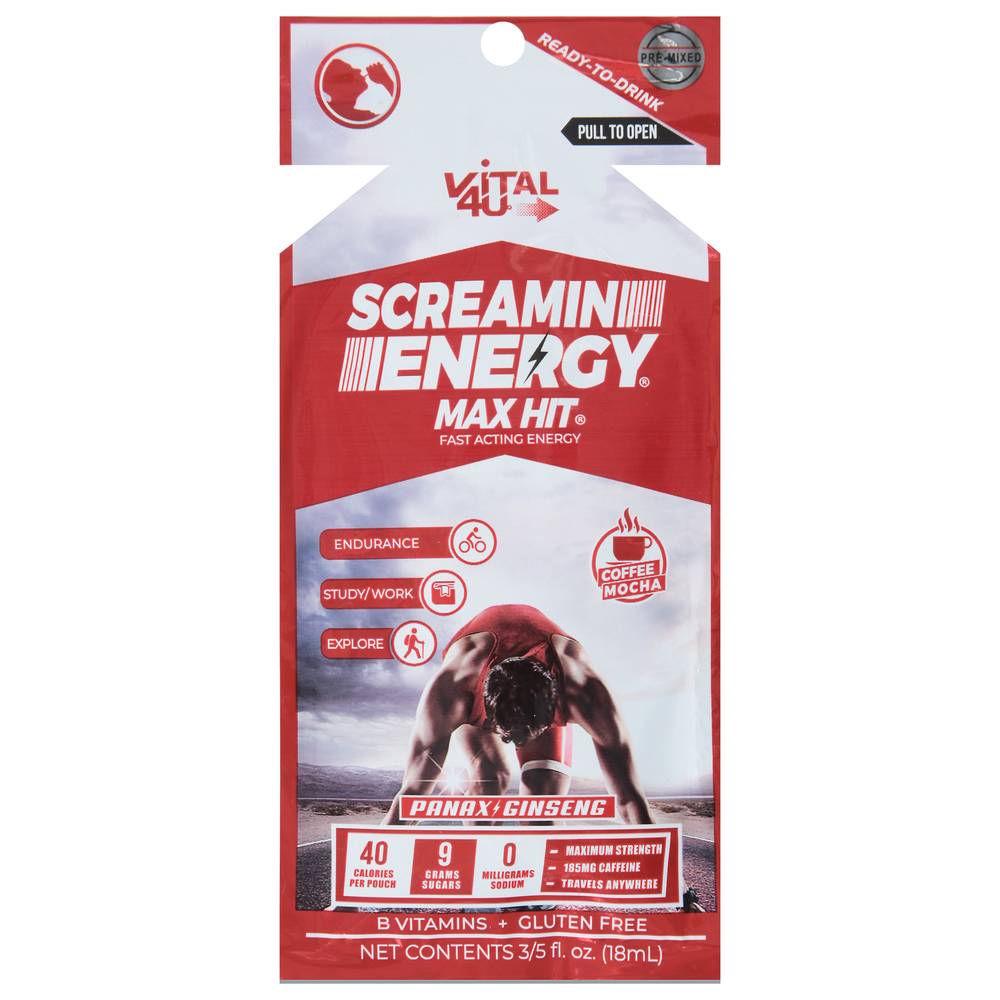 Vital 4U Screamin Energy Max Hit Coffee Mocha Energy Shot (18 ml)