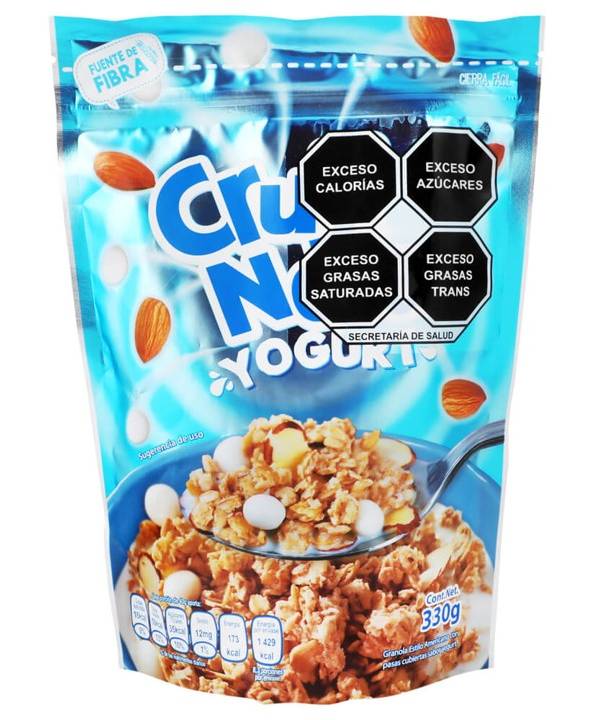 Cruji Nola · Granola estilo americano con pasas cubiertas, yogurt (330 g)