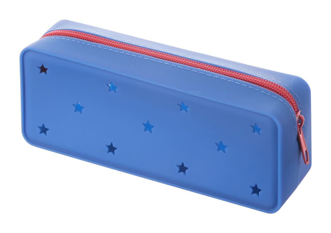 Supply Pouch With Star Cutouts & Zipper Closure, Blue