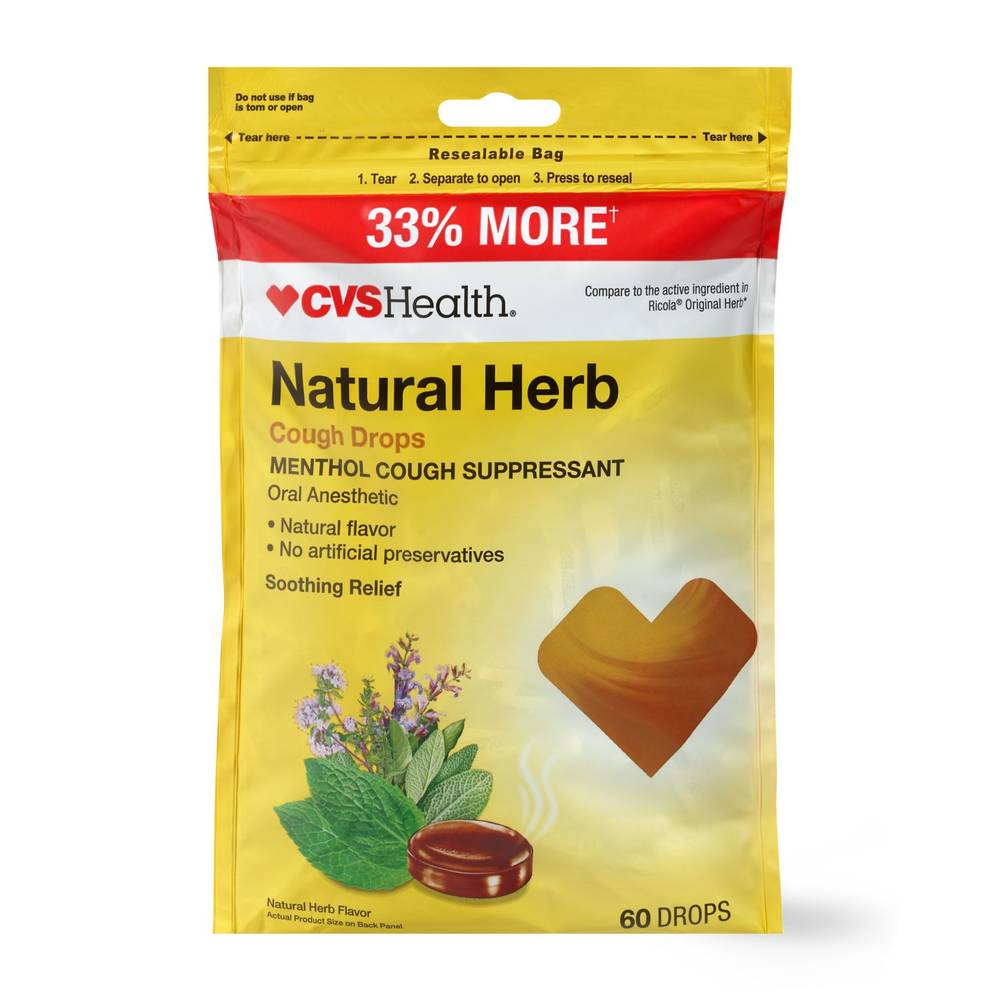 CVS Health Natural Herb Cough Drops (60 ct)