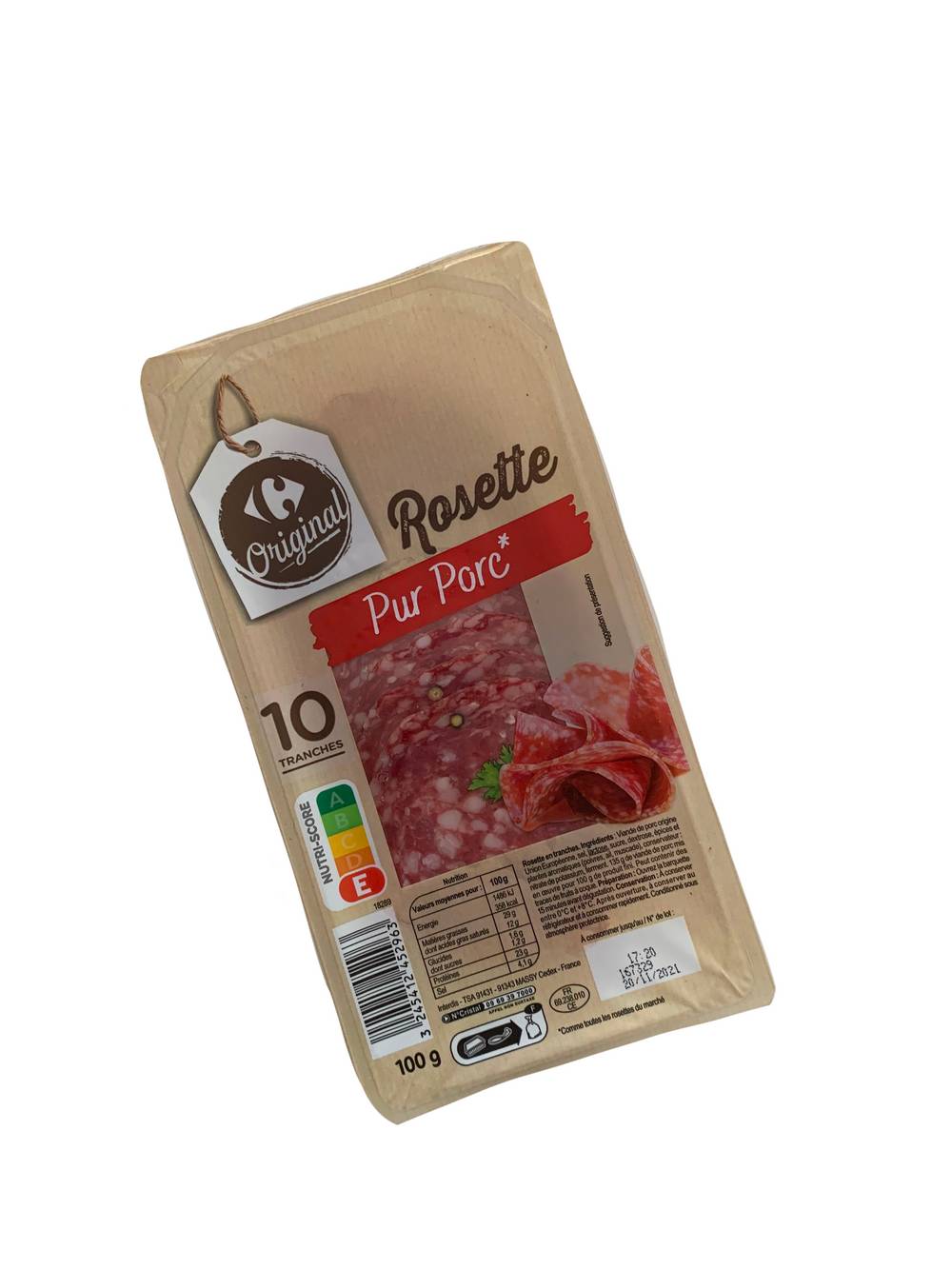 Carrefour - Rosette de lyon pur porc (10 ct) (100g)