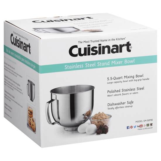Cuisinart Stand Mixer Bowl, Stainless Steel, 5.5 Quart