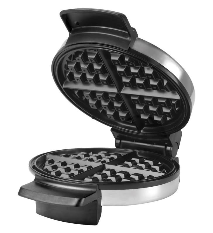 BLACK+DECKER 4 Waffle Brushed Silver Stainless Steel Belgian Waffle Maker