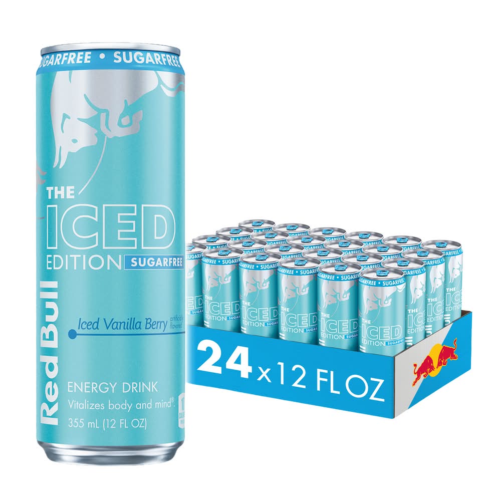 Red Bull The Ice Edition Sugar Free Energy Drink, Iced Vanilla Berry (24 x 12 fl oz)