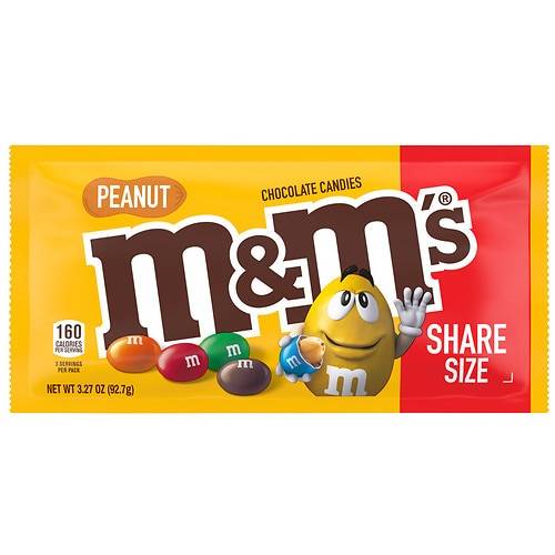 M&M's Peanut Milk Chocolate Candy, Share Size - 3.27 oz