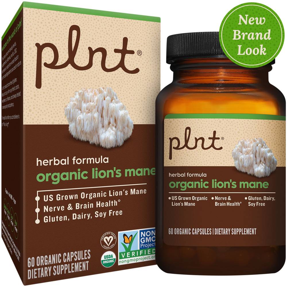 plnt Herbal Formula Organic Lion's Mane Dietary Supplements (60 ct)