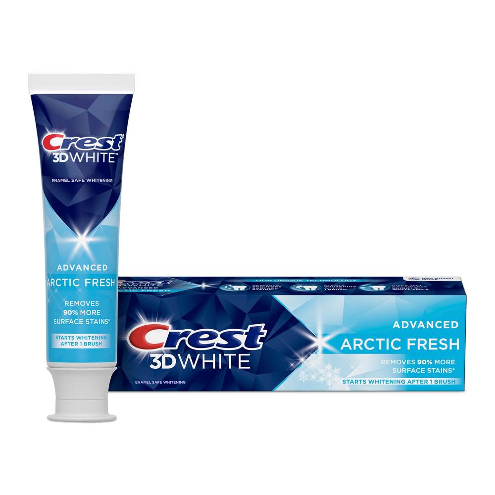 Crest 3D White Fluoride Anticavity Whitening Toothpaste, Advanced Artic Fresh, 3.8 OZ