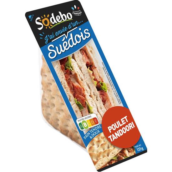 Sandwich suédois poulet tandoori SODEBO 135g