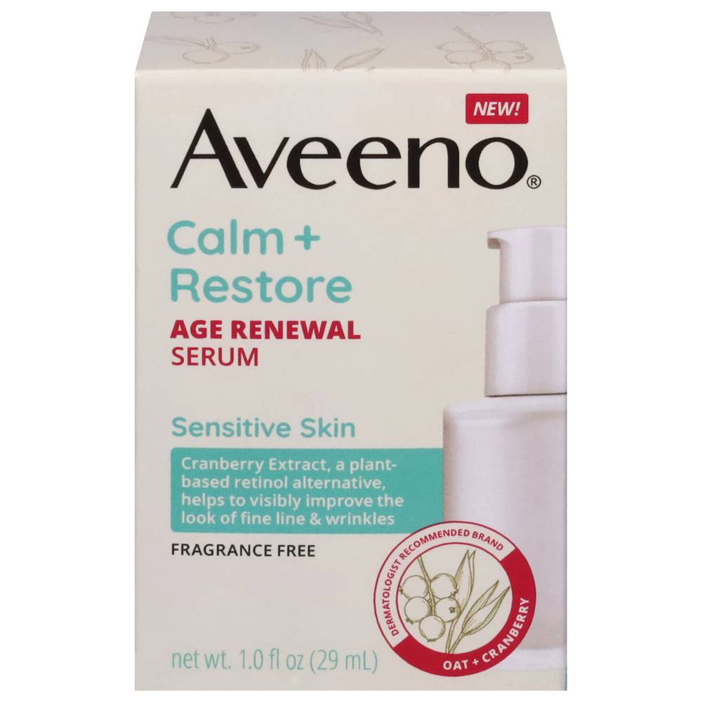 Aveeno Age Renewal Calm + Restore Fragrance Free Serum