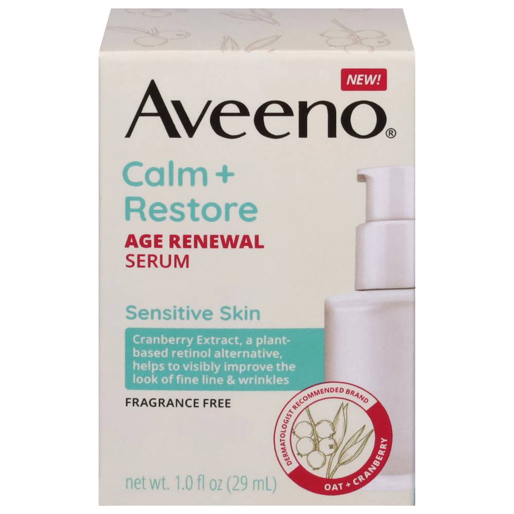 Aveeno Age Renewal Calm + Restore Fragrance Free Serum (1 fl oz)