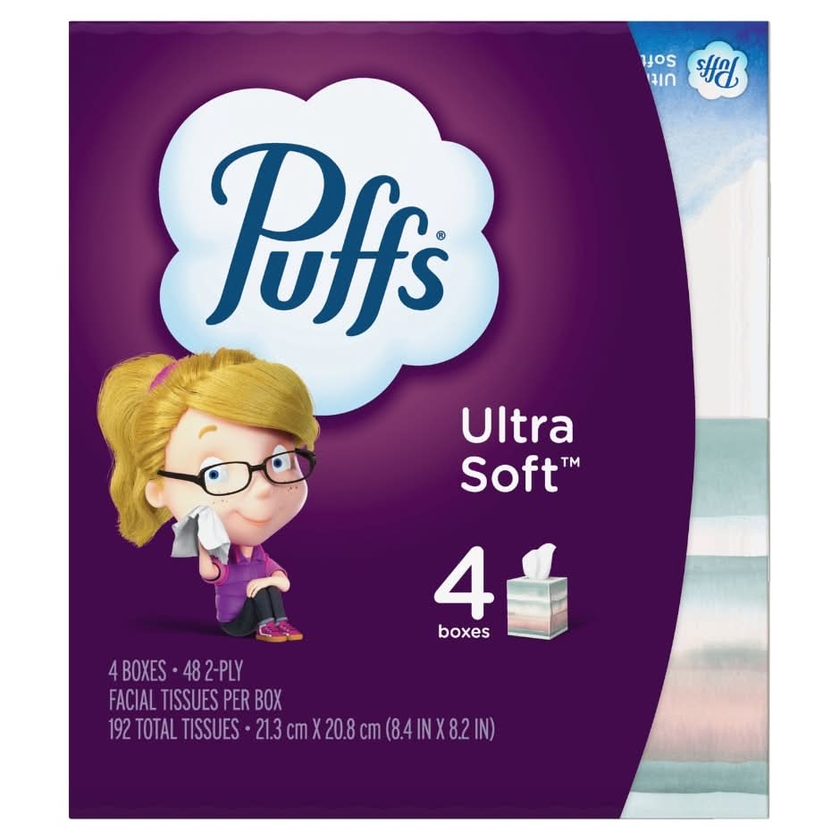 Puffs Ultra Soft Non-Lotion Facial Tissue (4 ct)