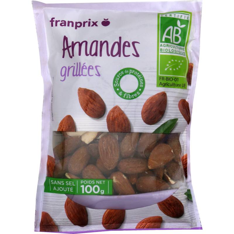 Amandes grillées Bio Marché  franprix bio 100g