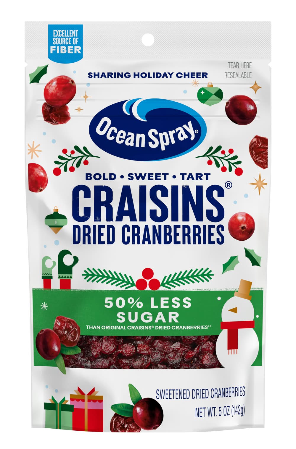 Ocean Spray Craisins 50% Less Sugar Dried Cranberries (5 oz)