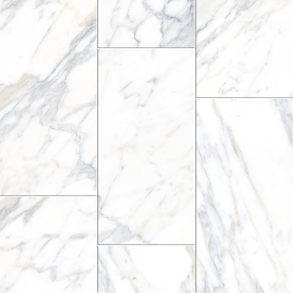 allen + roth Arabescato Gold Polished 12-in x 24-in Polished Porcelain Marble Look Floor and Wall Tile (1.92-sq. ft/ Piece) | 1100738