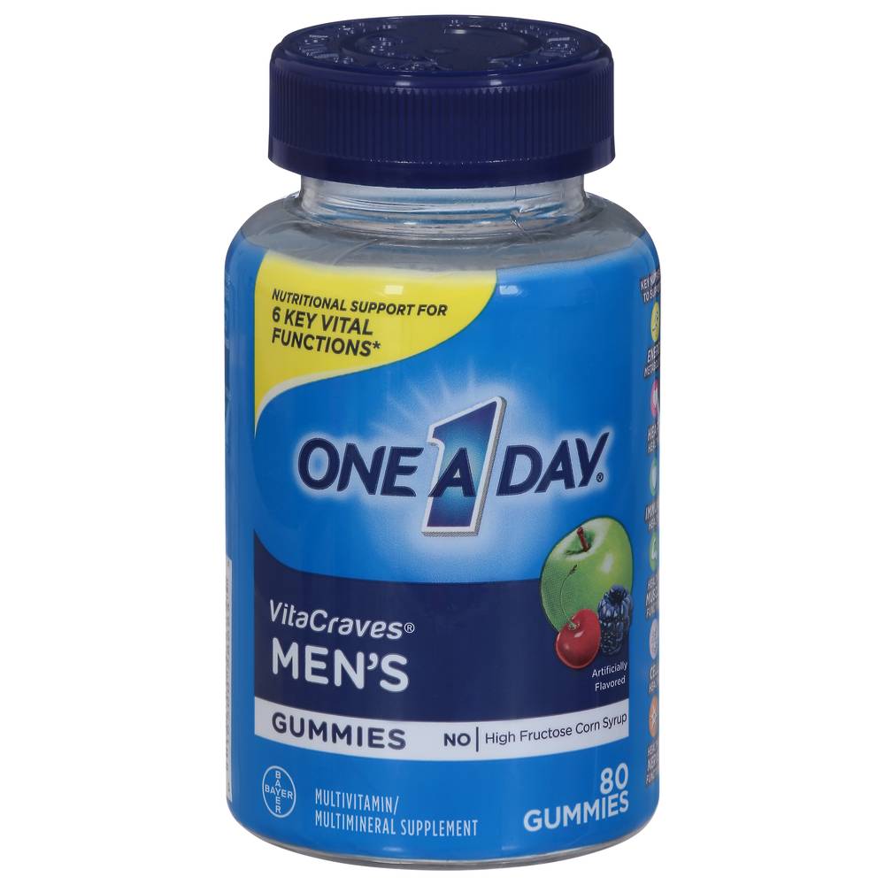 One A Day Men' S Multivitamin Multimineral Supplement Gummies (8 oz, 80 ct)