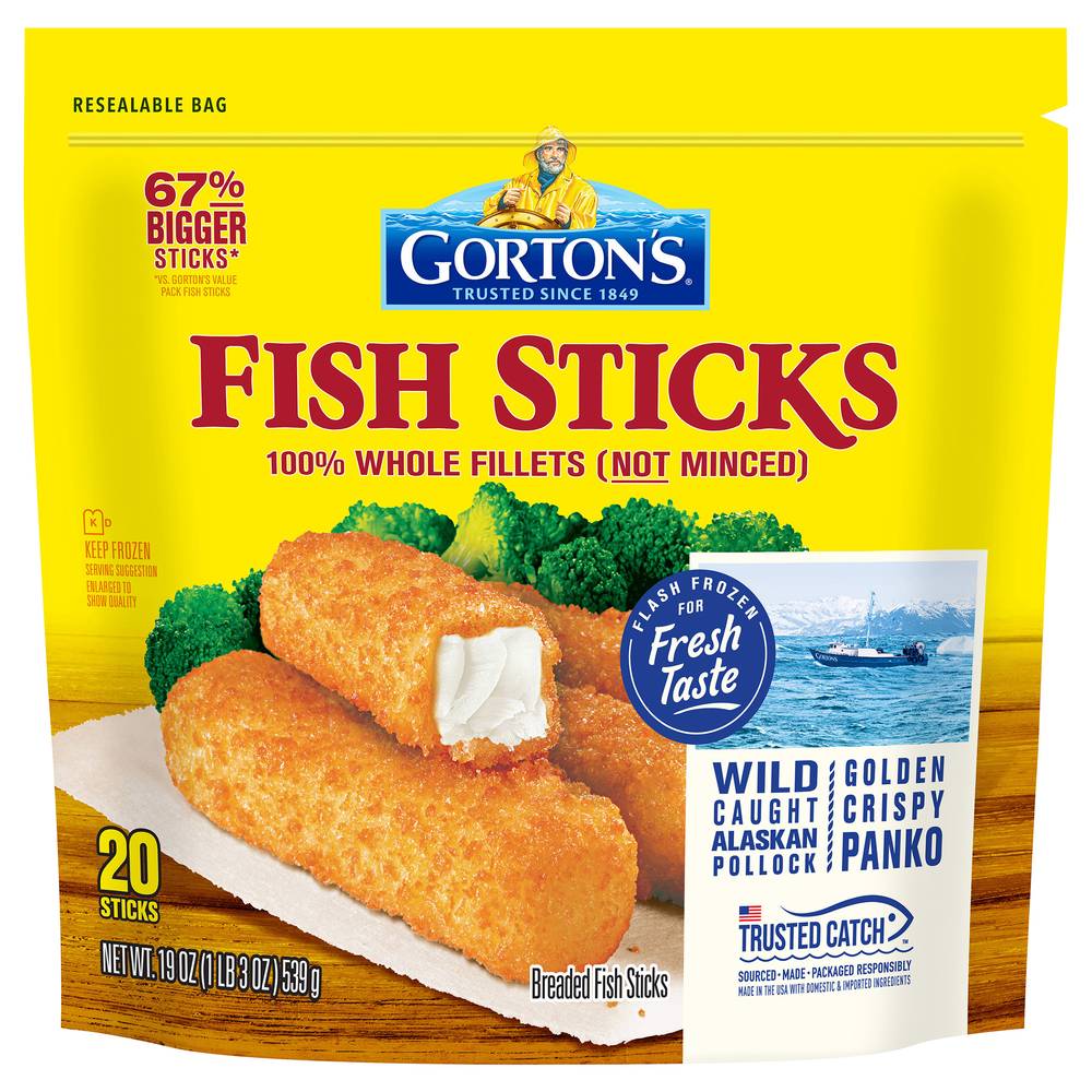 Gorton's Golden Crispy Panko Fish Breaded Sticks (1.19 lbs)