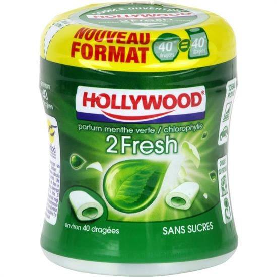 Chewing-gum à la menthe verte sans sucres 2Fresh  HOLLYWOOD - La boîte de 88 g