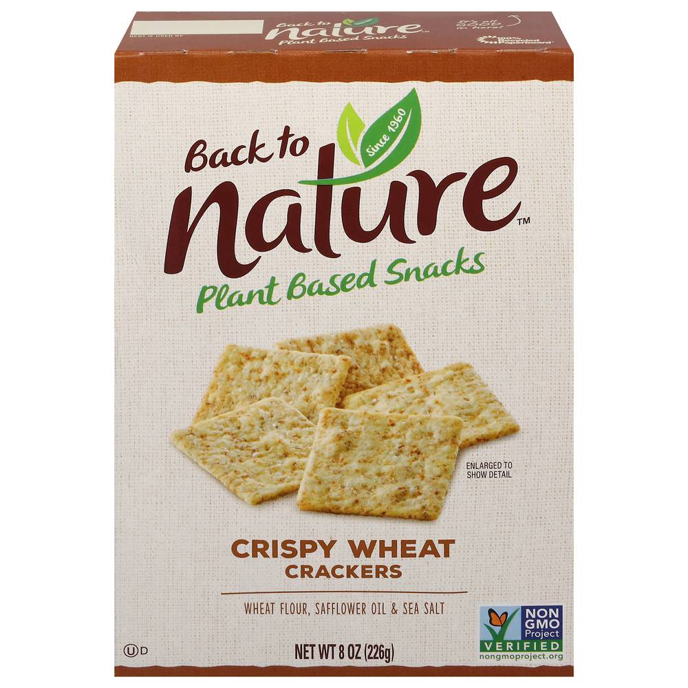 Back to Nature Plant Based Snacks Crackers, Crispy Wheat (8 oz)