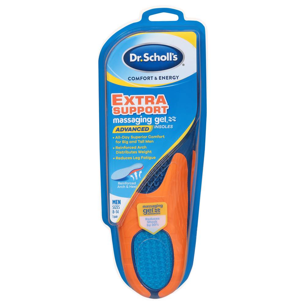 Dr. Scholl's Men Size 8-14 Extra Support Massaging Gel Insoles (7.2 oz)