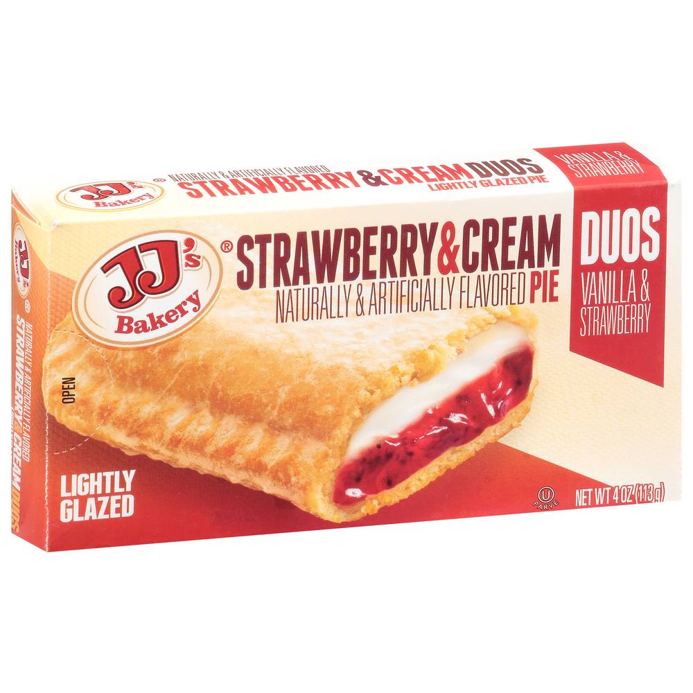 Jj's Bakery Lightly Glazed Strawberry & Cream Pie