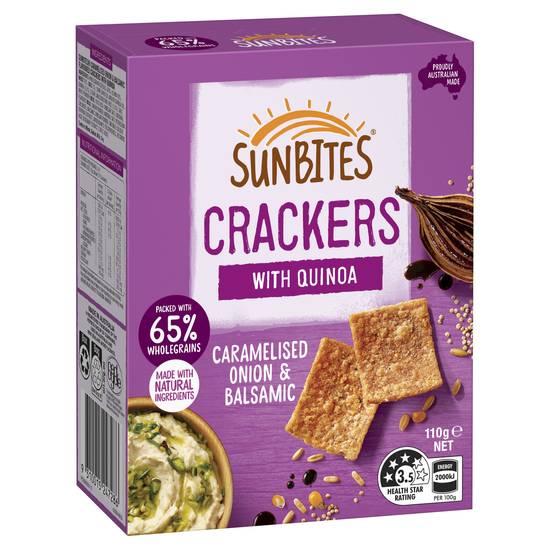 Sunbites Caramelised Onion & Balsamic Snack Crackers 110g