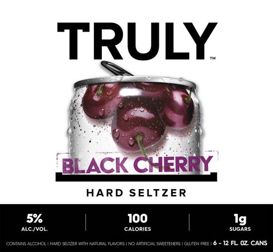 Truly Black Cherry Hard Seltzer (6 ct, 12 fl oz)