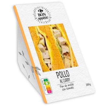 Sándwich de pollo al curry Bon Appétit Carrefour 200 g.