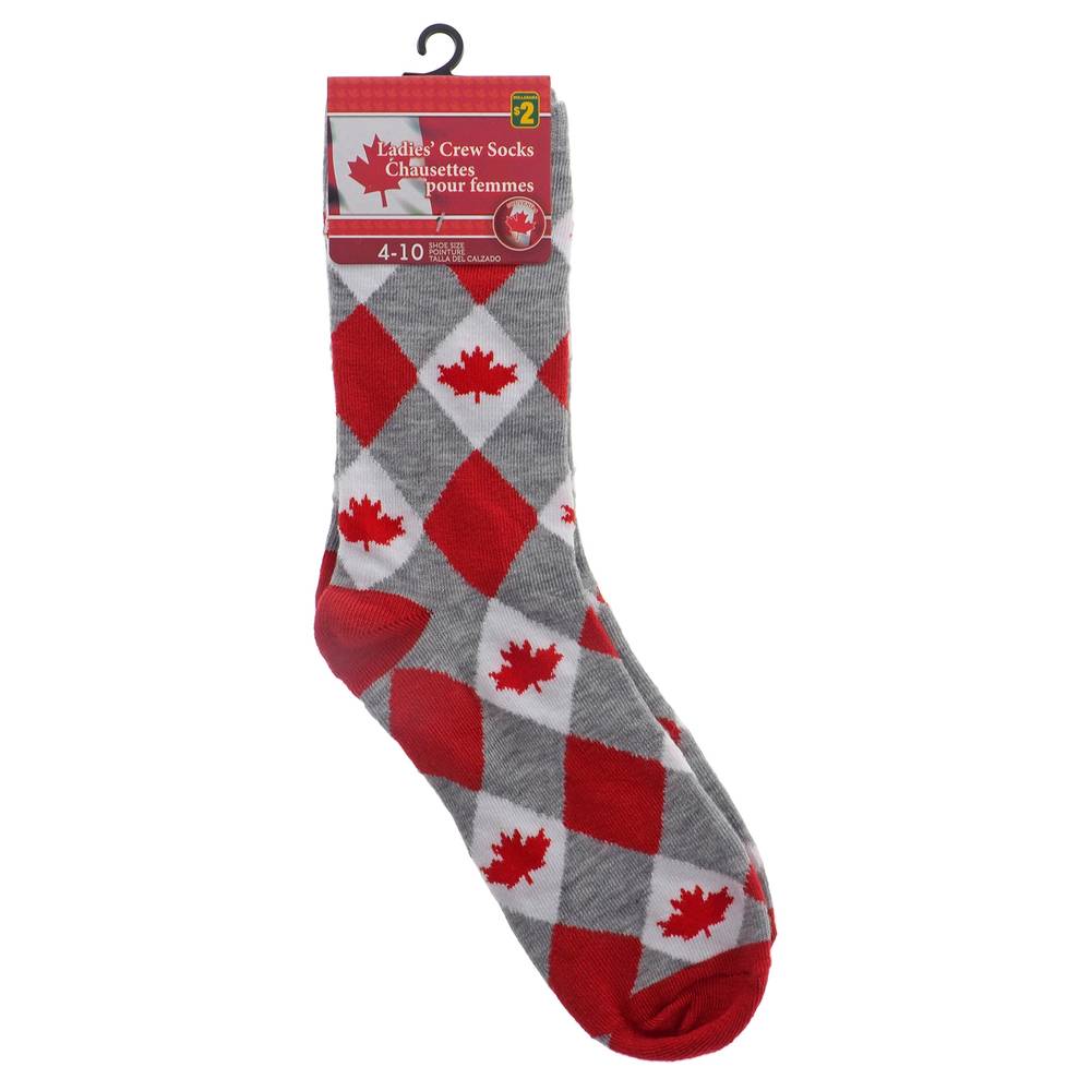 Canada Ladies Jacquard Crew Socks
