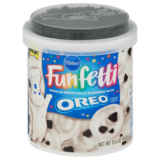 Pillsbury Funfetti Vanilla With Oreo Cookie Pieces Frosting