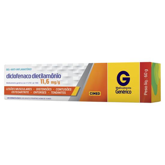 Cimed diclofenaco dietilamônio 100mg gel (60g)